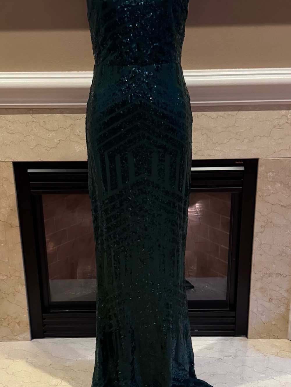 NEW Love & Lemonade Green Sequin Formal Dress